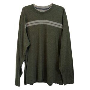 Arrow Mens XXLg Long Sleeve  Henley in Hunter Green and Grey Trim